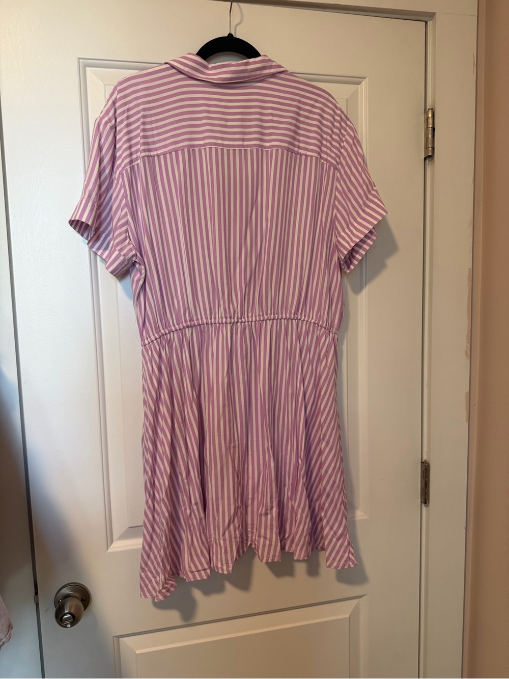 LOFT Pink Stripe Shirt Dress - Picture 3 of 4